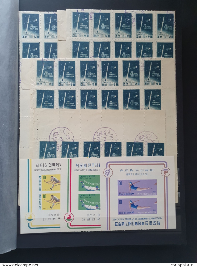 1953 onwards, nicely arranged collection with mostly ** sets and miniature sheets including China, Hong Kong, Korea, Jap