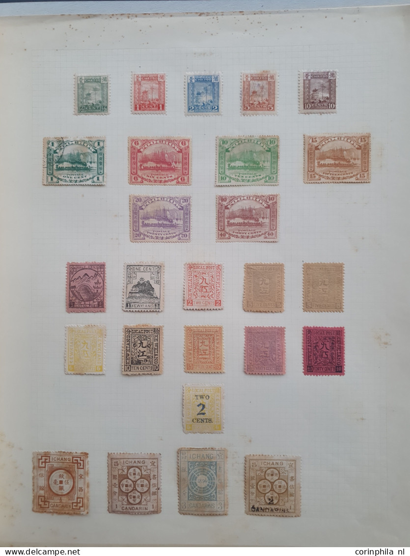 1890-1900 Ca., Local Post, Small Collection With A.o. Foochow And Kewkiang In Mixed Quality On Album Leaves In Folder - Other & Unclassified