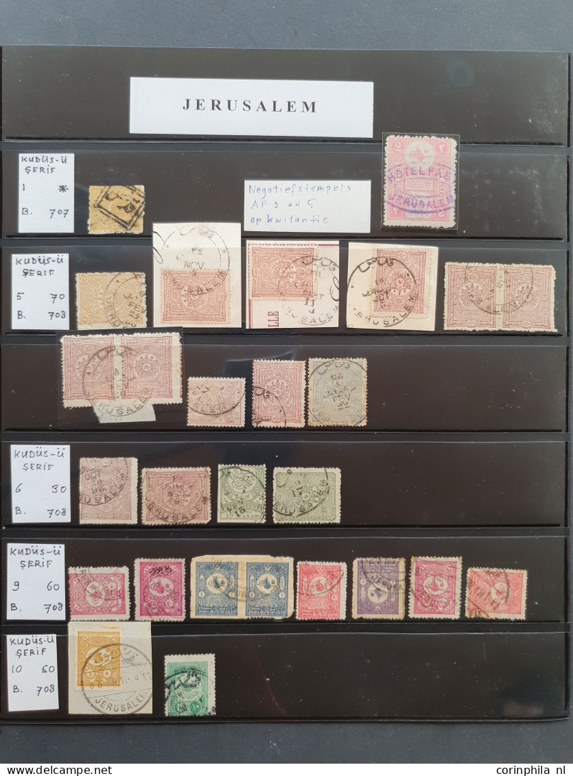 1880c. Onwards Postmark Collection Jerusalem On Turkish, Austrian And German Stamps Including Postal History With Many P - Autres & Non Classés