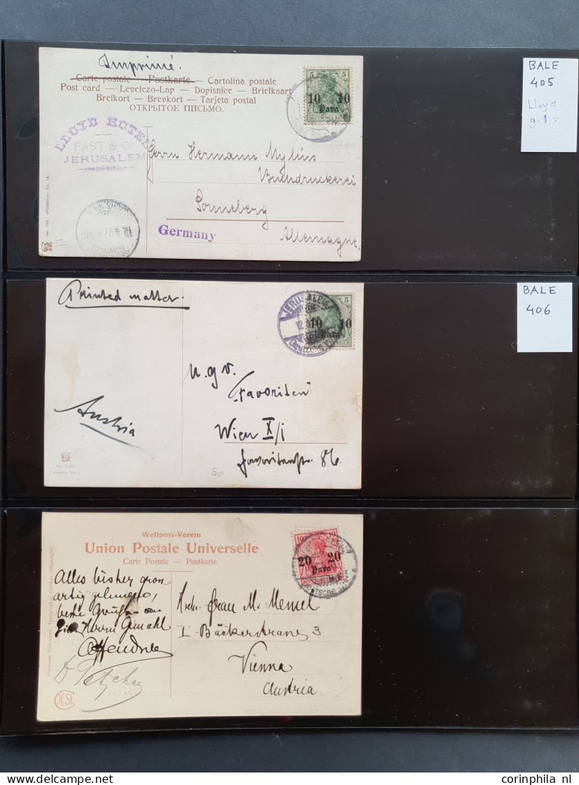 1880c. onwards postmark collection Jerusalem on Turkish, Austrian and German stamps including postal history with many p