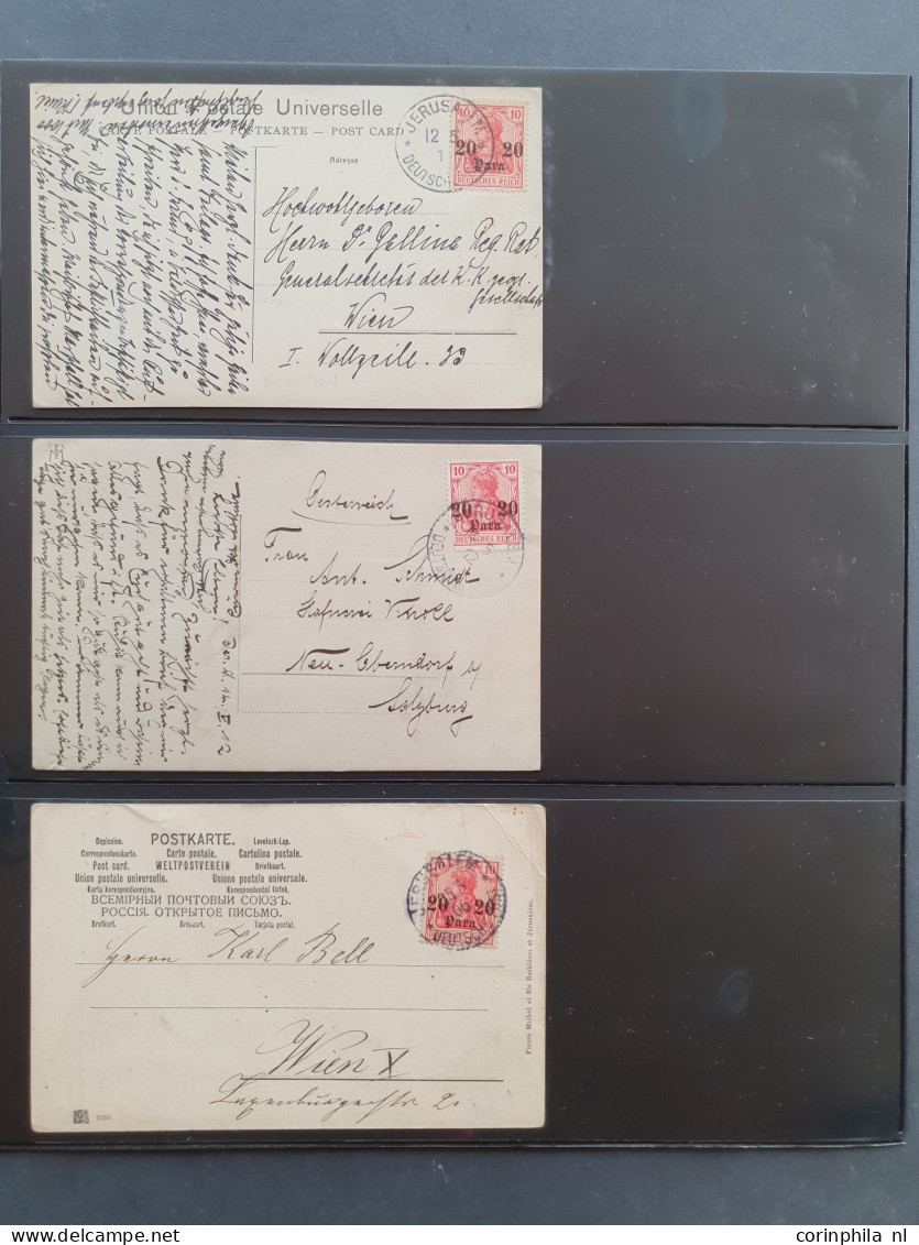 1880c. onwards postmark collection Jerusalem on Turkish, Austrian and German stamps including postal history with many p