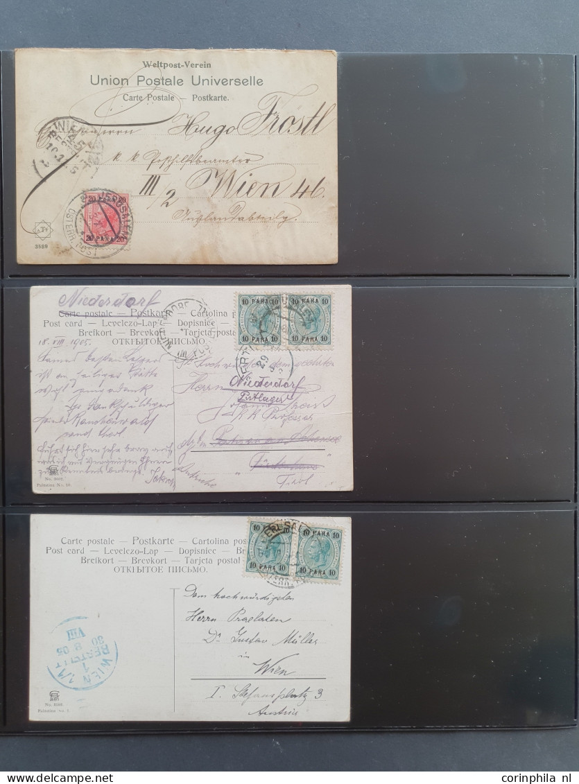 1880c. onwards postmark collection Jerusalem on Turkish, Austrian and German stamps including postal history with many p