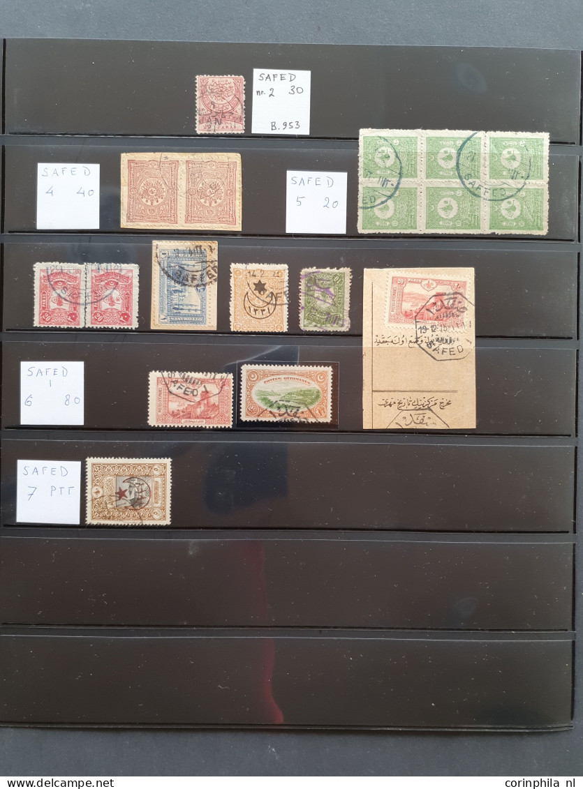 1880c. onwards postmark collection on Turkish, Austrian, German and Russian stamps including postal history (59 ex.) 