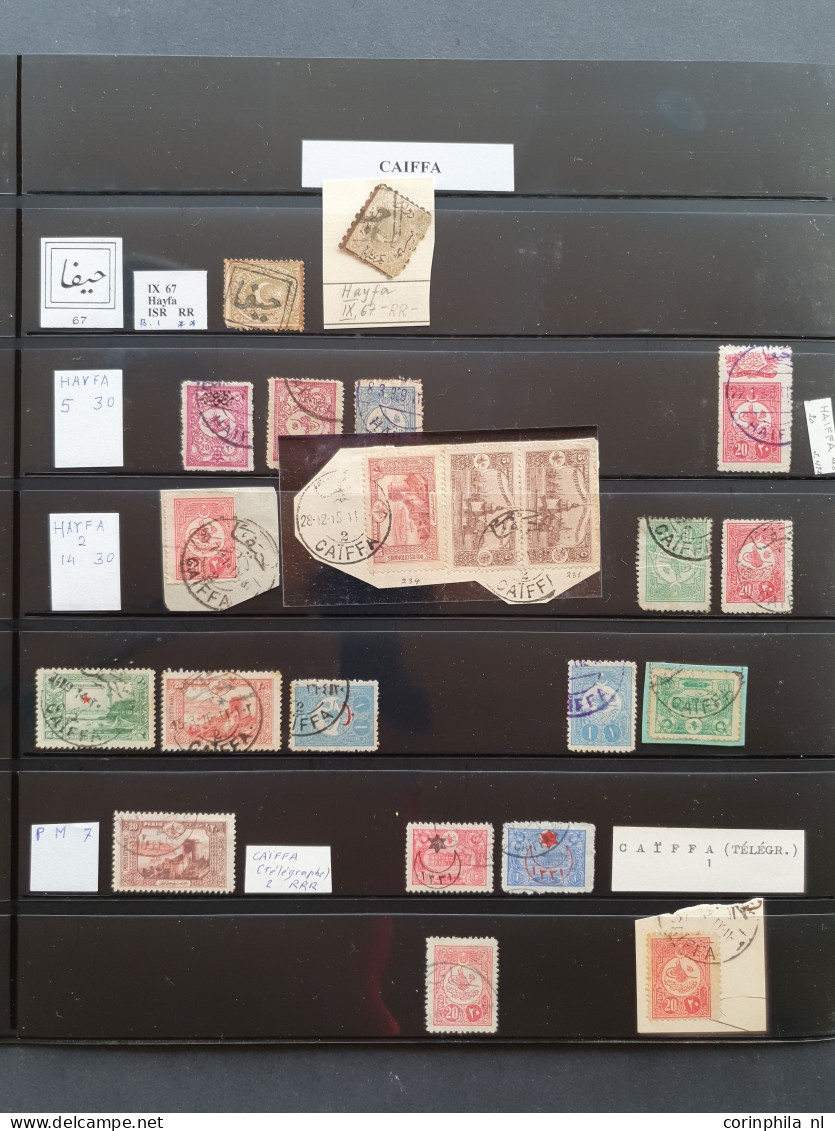 1880c. onwards postmark collection on Turkish, Austrian, German and Russian stamps including postal history (59 ex.) 