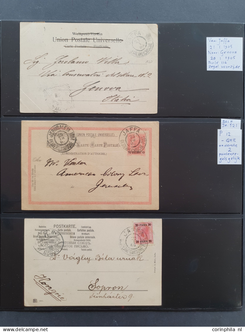 1880c. onwards postmark collection on Turkish, Austrian, German and Russian stamps including postal history (59 ex.) 