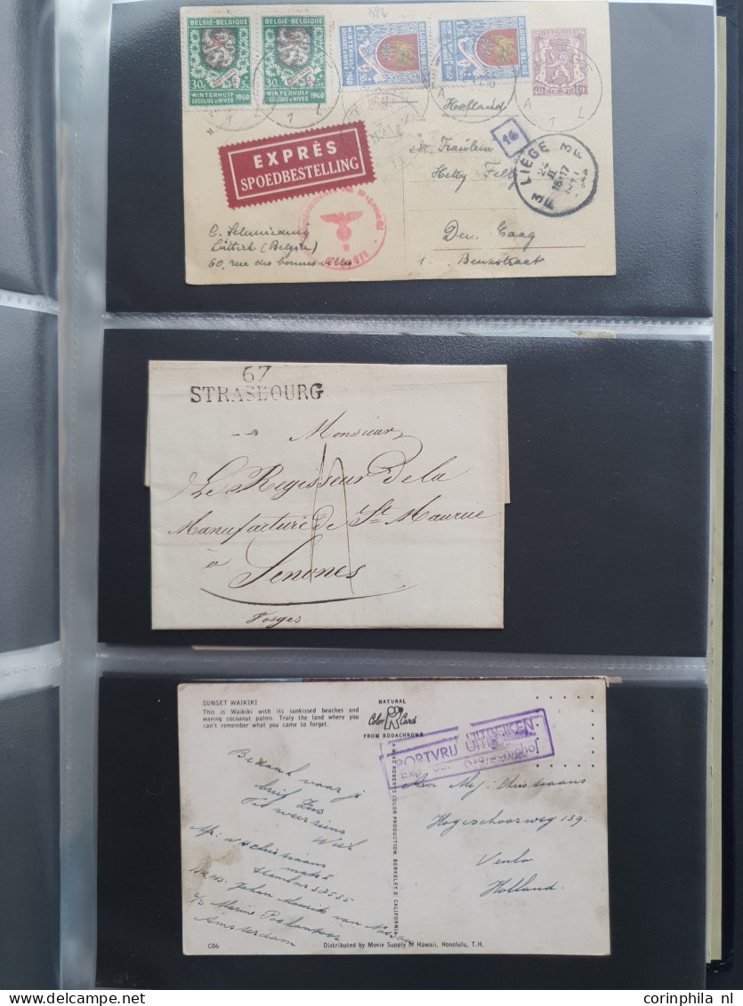 Cover , Airmail 1800-1960c. accumulation of covers/postcards (over 1600 items) including better frankings, Netherlands a