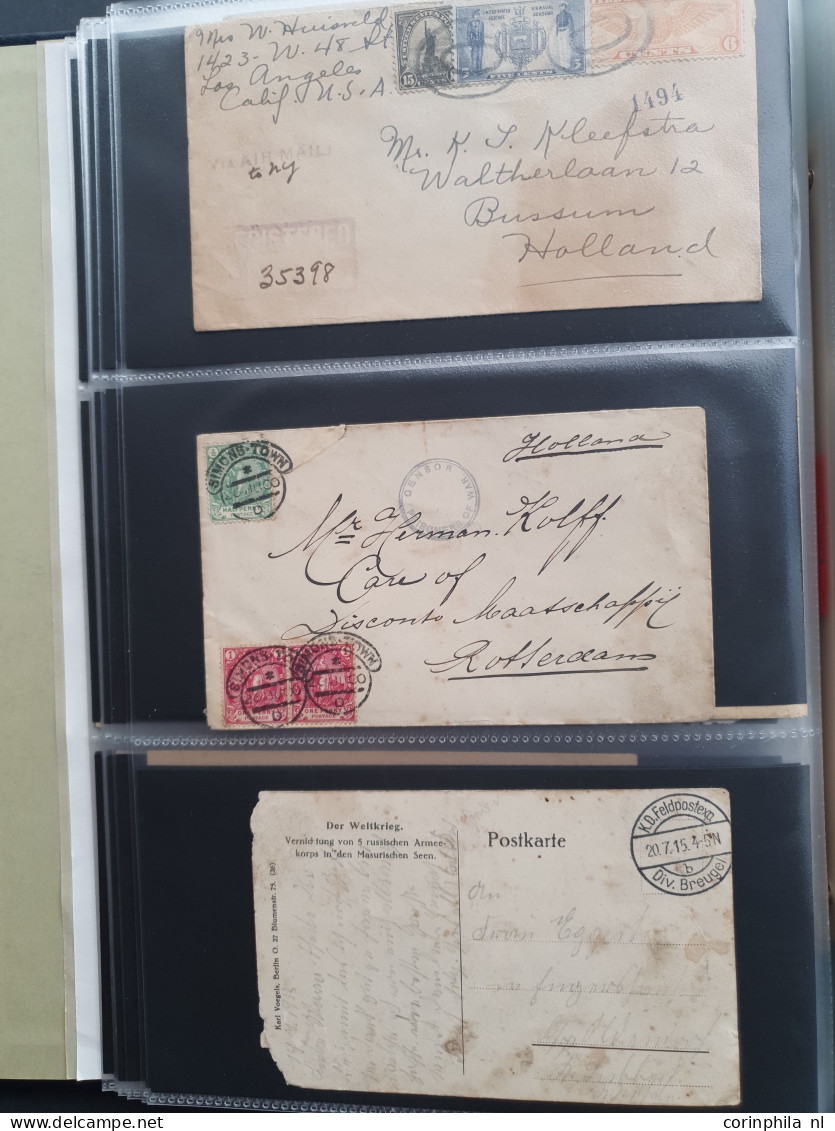 Cover , Airmail 1800-1960c. accumulation of covers/postcards (over 1600 items) including better frankings, Netherlands a