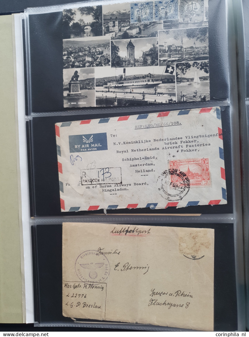 Cover , Airmail 1800-1960c. accumulation of covers/postcards (over 1600 items) including better frankings, Netherlands a