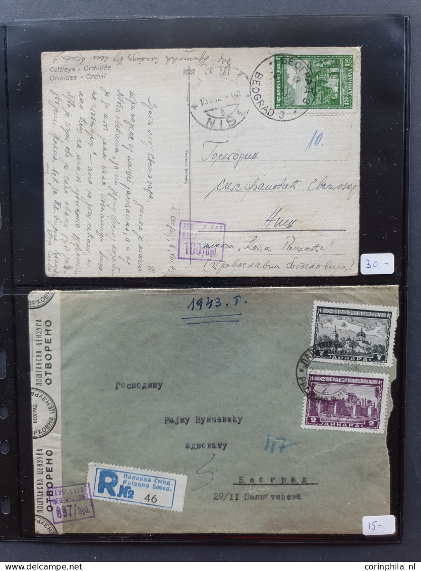Cover 1900c Onwards Topic War Mostly Postal History Including Postcards With Censor, Registered, Leaflets, Postkrieg, Fi - Collections (with Albums)