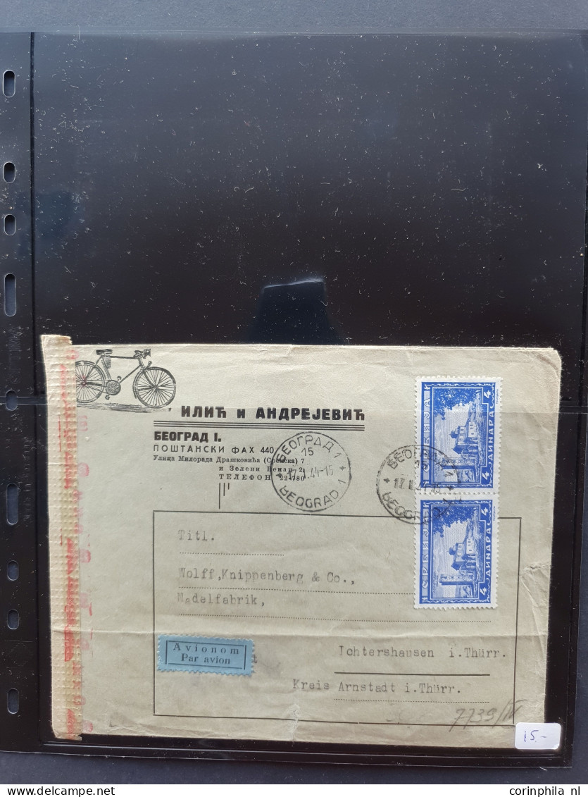 Cover 1900c onwards topic war mostly postal history including postcards with censor, registered, leaflets, postkrieg, fi