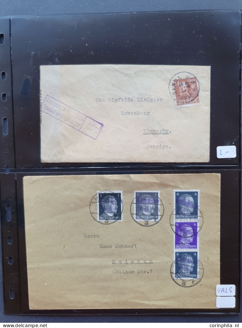 Cover 1900c onwards topic war mostly postal history including postcards with censor, registered, leaflets, postkrieg, fi