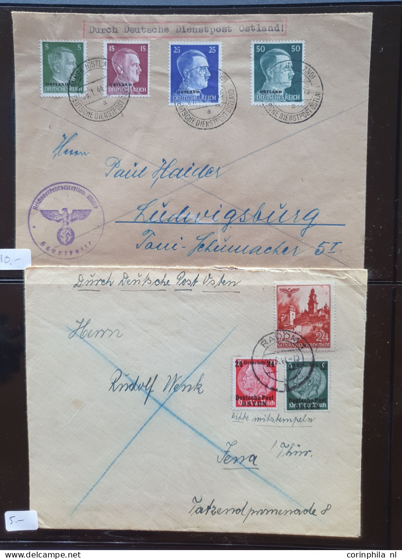 Cover 1900c onwards topic war mostly postal history including postcards with censor, registered, leaflets, postkrieg, fi