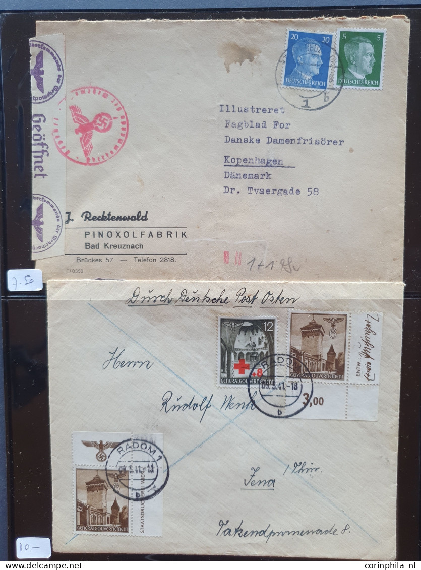 Cover 1900c onwards topic war mostly postal history including postcards with censor, registered, leaflets, postkrieg, fi