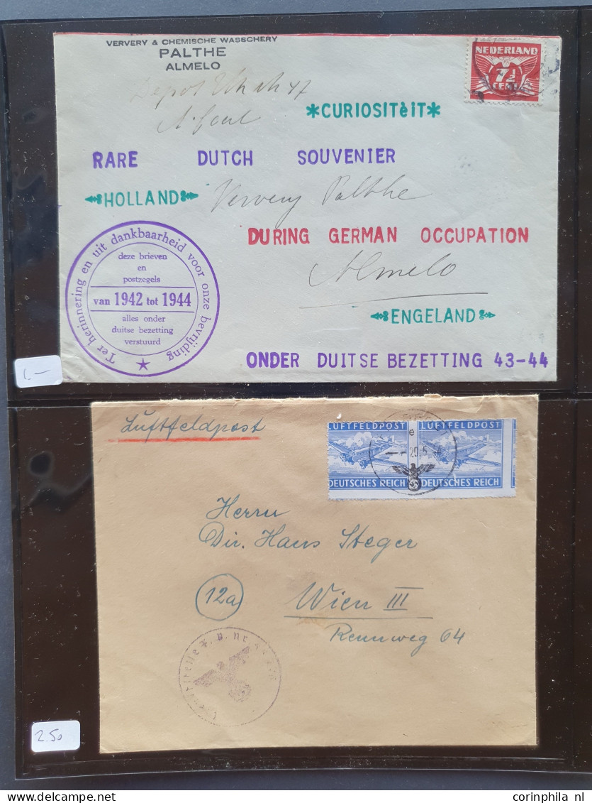 Cover 1900c onwards topic war mostly postal history including postcards with censor, registered, leaflets, postkrieg, fi