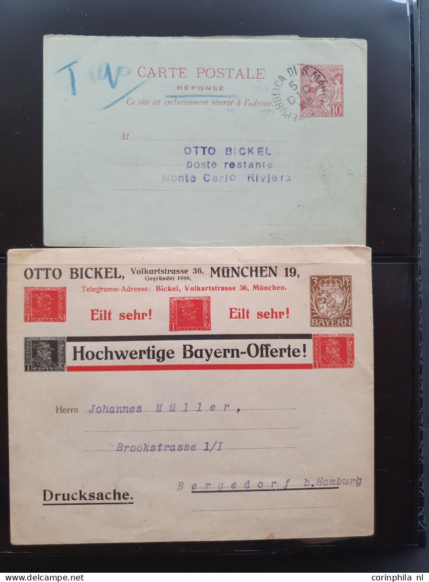 Cover 1900c. onwards collection theme Otto Bickel etc. mostly postal stationery and post cards including exotic countrie