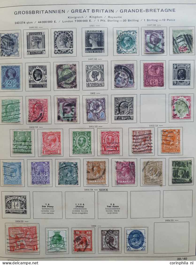 1860-1940 Ca., Used Collection In Schaubek Album - Collections (en Albums)