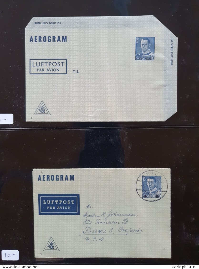 Cover 1945c. Onwards Aerogrammes Used And Unused Including Many Exotic Countries, Additionally Franked, Some Specimen Et - Colecciones (en álbumes)