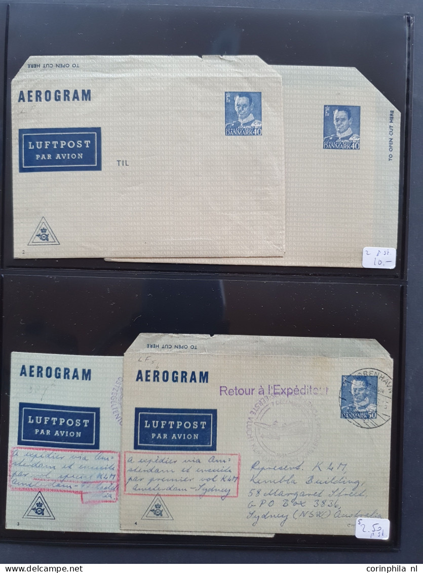 Cover 1945c. Onwards Aerogrammes Used And Unused Including Many Exotic Countries, Additionally Franked, Some Specimen Et - Collections (with Albums)