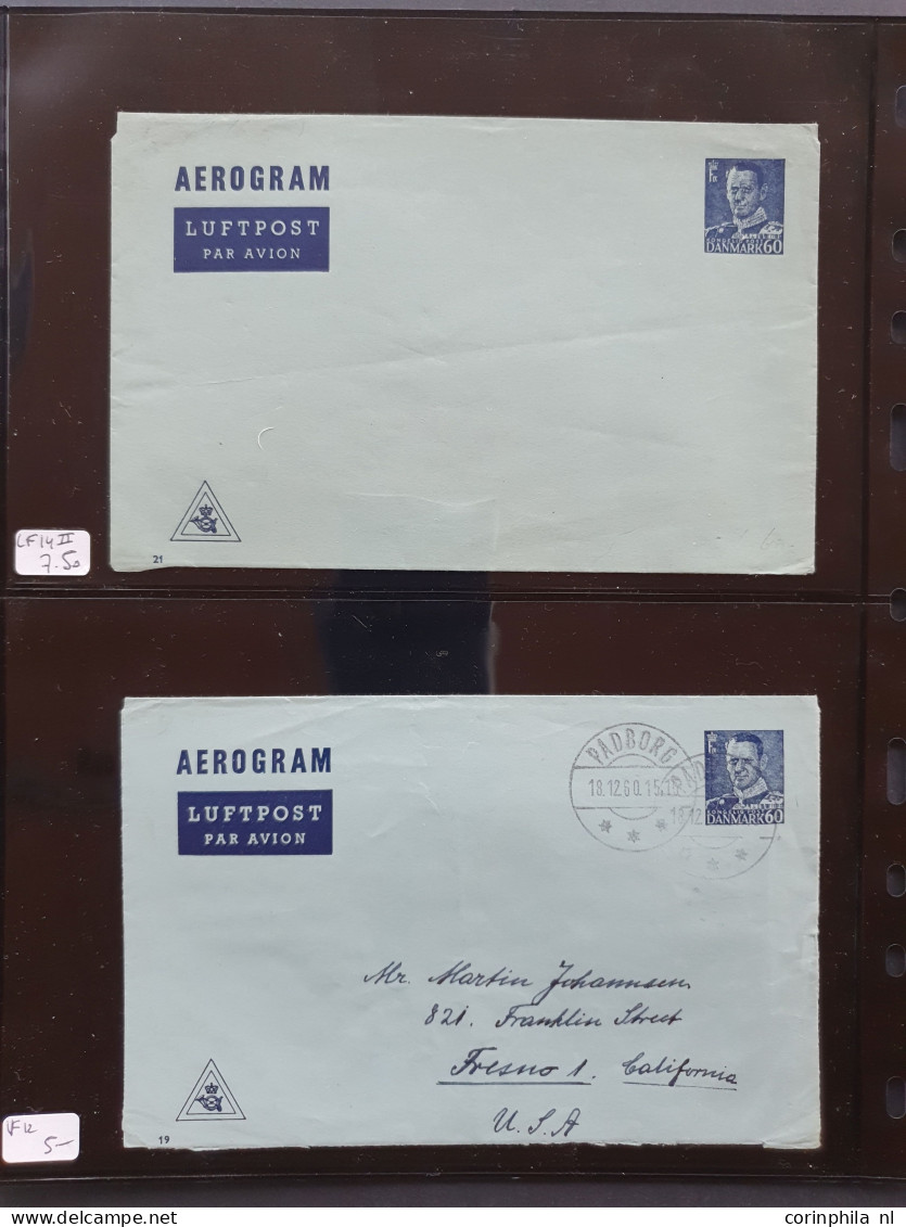 Cover 1945c. onwards Aerogrammes used and unused including many exotic countries, additionally franked, some specimen et