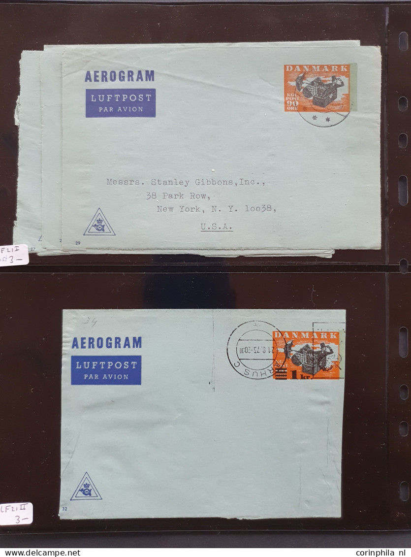 Cover 1945c. onwards Aerogrammes used and unused including many exotic countries, additionally franked, some specimen et