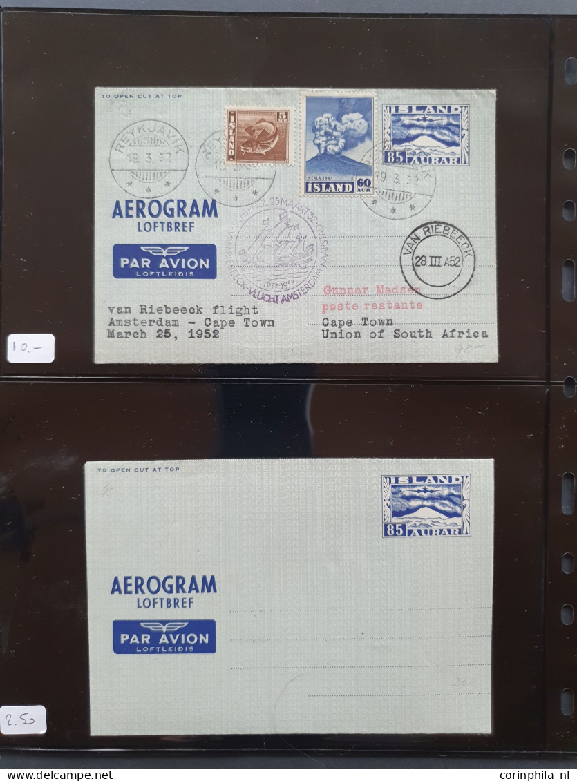 Cover 1945c. onwards Aerogrammes used and unused including many exotic countries, additionally franked, some specimen et