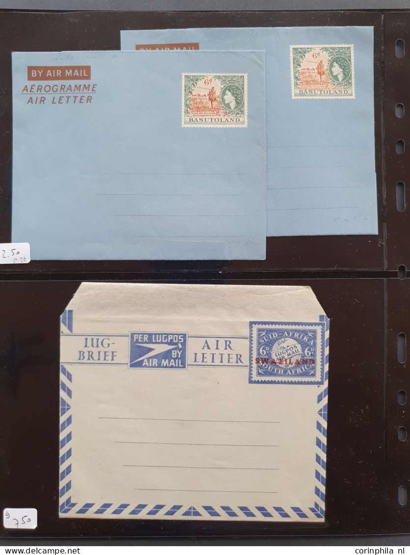 Cover 1945c. onwards Aerogrammes used and unused including many exotic countries, additionally franked, some specimen et