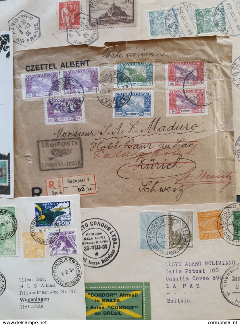 Cover , Airmail 1920-1965 Ca., Airmail, About 30 Covers Including Better Eastern Europe In Envelope. - Collections (with Albums)