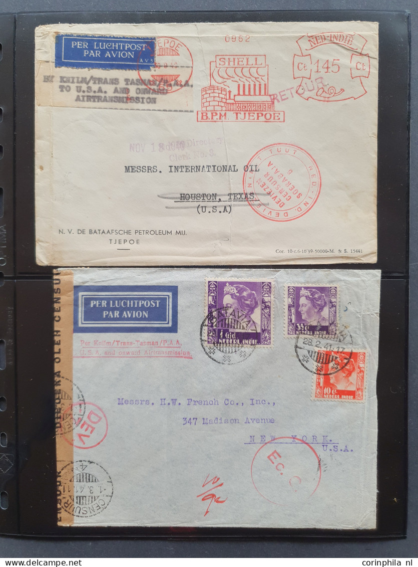 Cover , Airmail 1930-1970c. Collection Of Covers/postcards With O.A.T. Postmarks (Onward Air Transmission - Approx. 230  - Collections (en Albums)