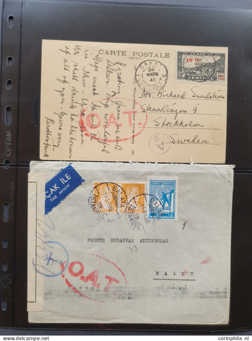 Cover , Airmail 1930-1970c. collection of covers/postcards with O.A.T. postmarks (Onward Air Transmission - approx. 230 