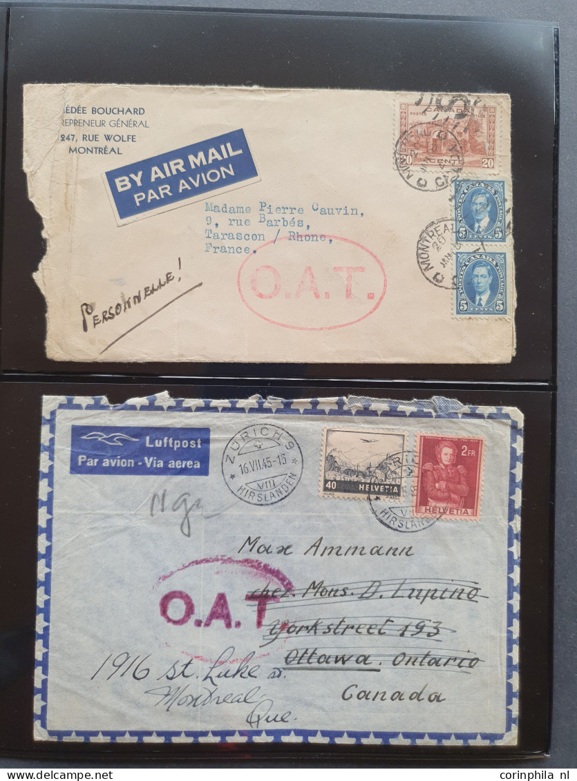 Cover , Airmail 1930-1970c. collection of covers/postcards with O.A.T. postmarks (Onward Air Transmission - approx. 230 