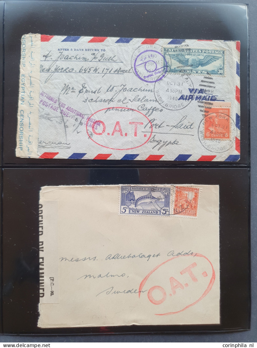 Cover , Airmail 1930-1970c. collection of covers/postcards with O.A.T. postmarks (Onward Air Transmission - approx. 230 