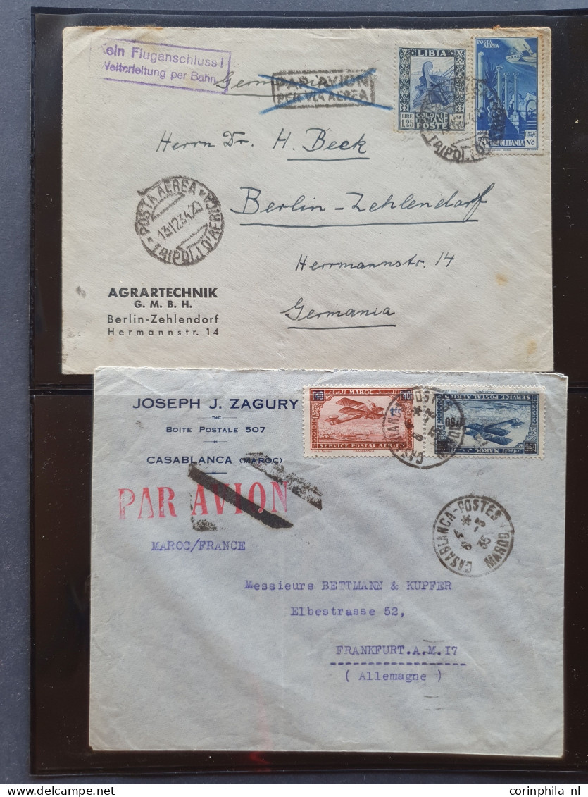 Cover , Airmail 1930-1950c Collection Of So-called 'bar And Cross Cancellations' (over 160 Covers) Including Better Comb - Collections (en Albums)