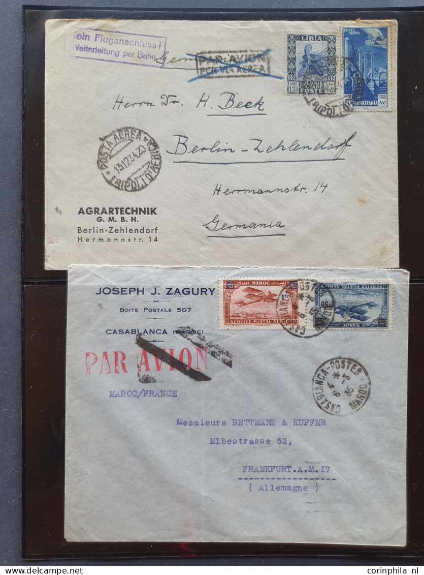 Cover , Airmail 1930-1950c Collection Of So-called 'bar And Cross Cancellations' (over 160 Covers) Including Better Comb - Collections (with Albums)