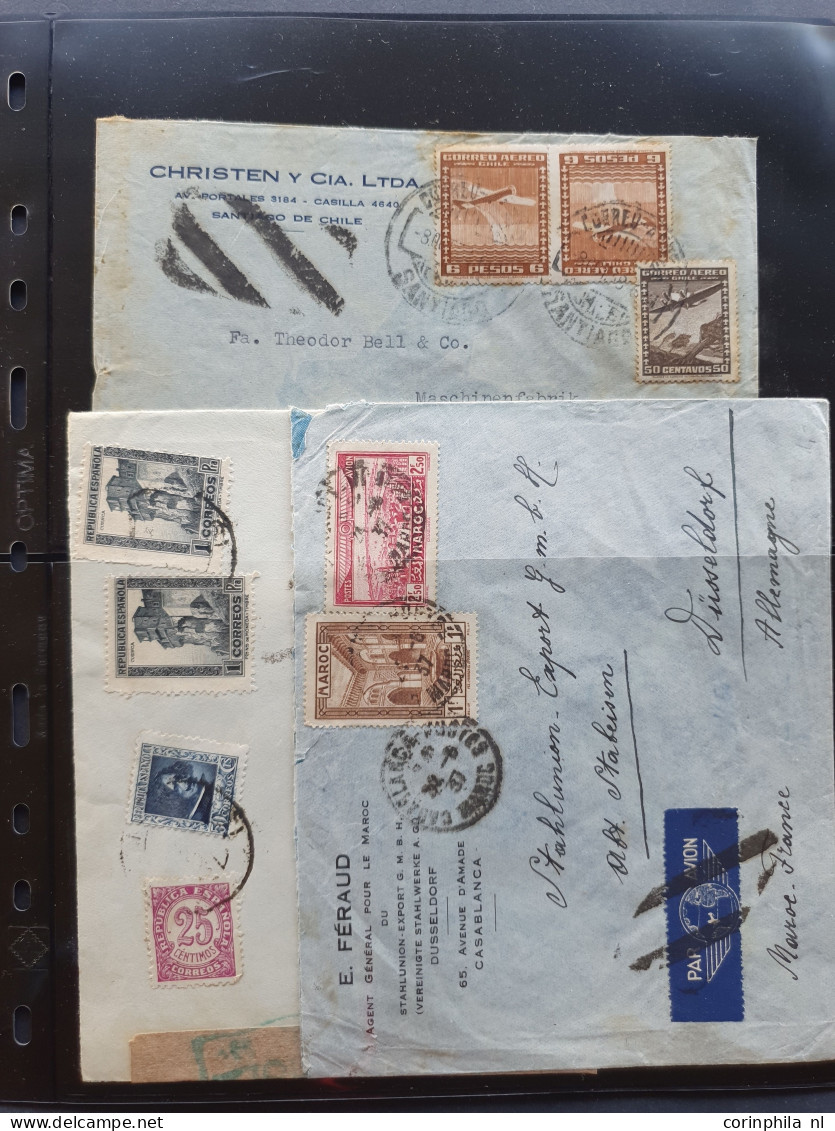 Cover , Airmail 1930-1950c collection of so-called 'bar and cross cancellations' (over 160 covers) including better comb