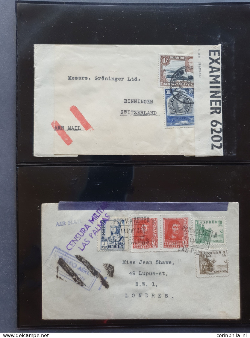 Cover , Airmail 1930-1950c collection of so-called 'bar and cross cancellations' (over 160 covers) including better comb