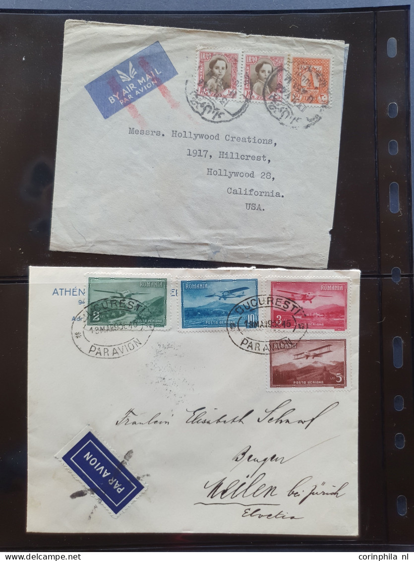 Cover , Airmail 1930-1950c collection of so-called 'bar and cross cancellations' (over 160 covers) including better comb