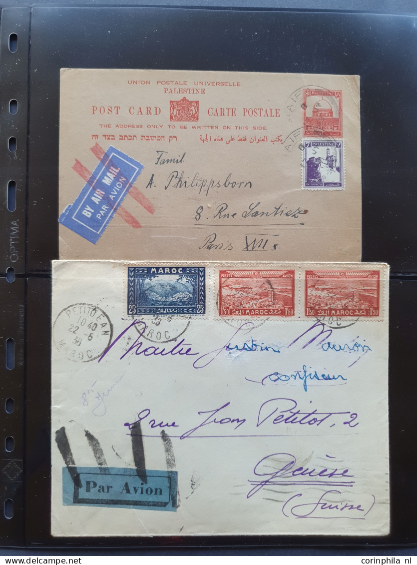 Cover , Airmail 1930-1950c collection of so-called 'bar and cross cancellations' (over 160 covers) including better comb