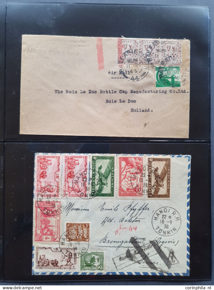 Cover , Airmail 1930-1950c collection of so-called 'bar and cross cancellations' (over 160 covers) including better comb