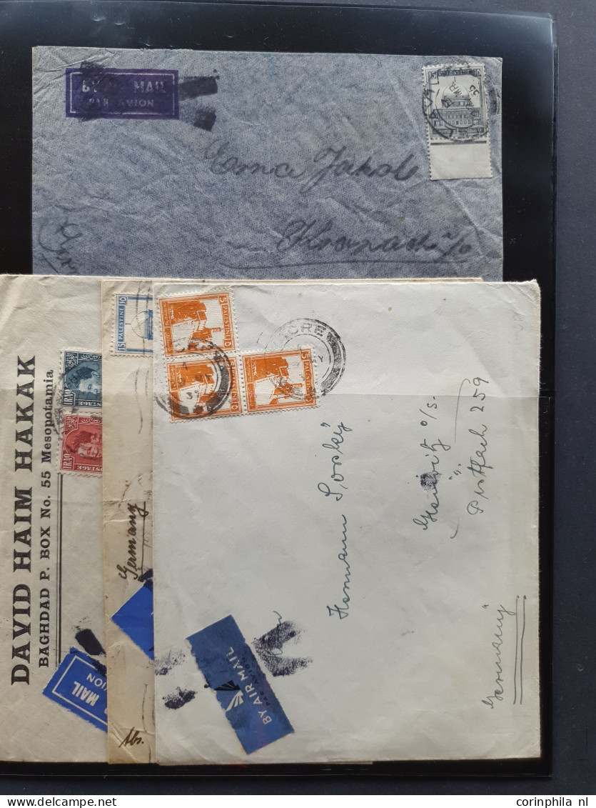 Cover , Airmail 1930-1950c collection of so-called 'bar and cross cancellations' (over 160 covers) including better comb