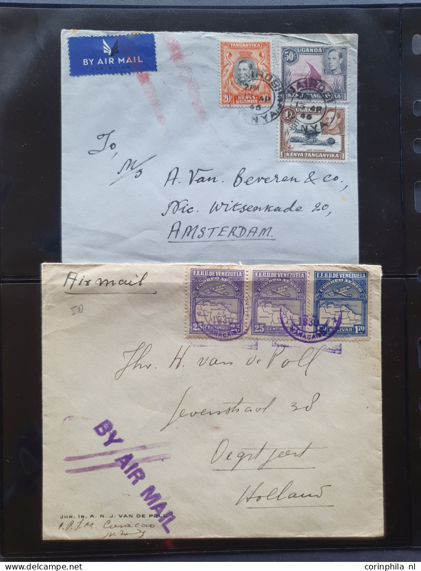 Cover , Airmail 1930-1950c collection of so-called 'bar and cross cancellations' (over 160 covers) including better comb