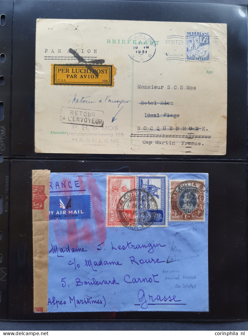 Cover , Airmail 1930-1950c collection of so-called 'bar and cross cancellations' (over 160 covers) including better comb