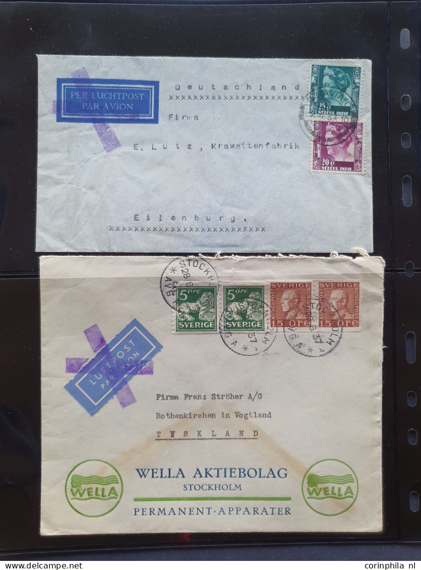 Cover , Airmail 1930-1950c collection of so-called 'bar and cross cancellations' (over 160 covers) including better comb