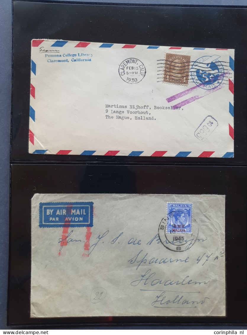 Cover , Airmail 1930-1950c collection of so-called 'bar and cross cancellations' (over 160 covers) including better comb