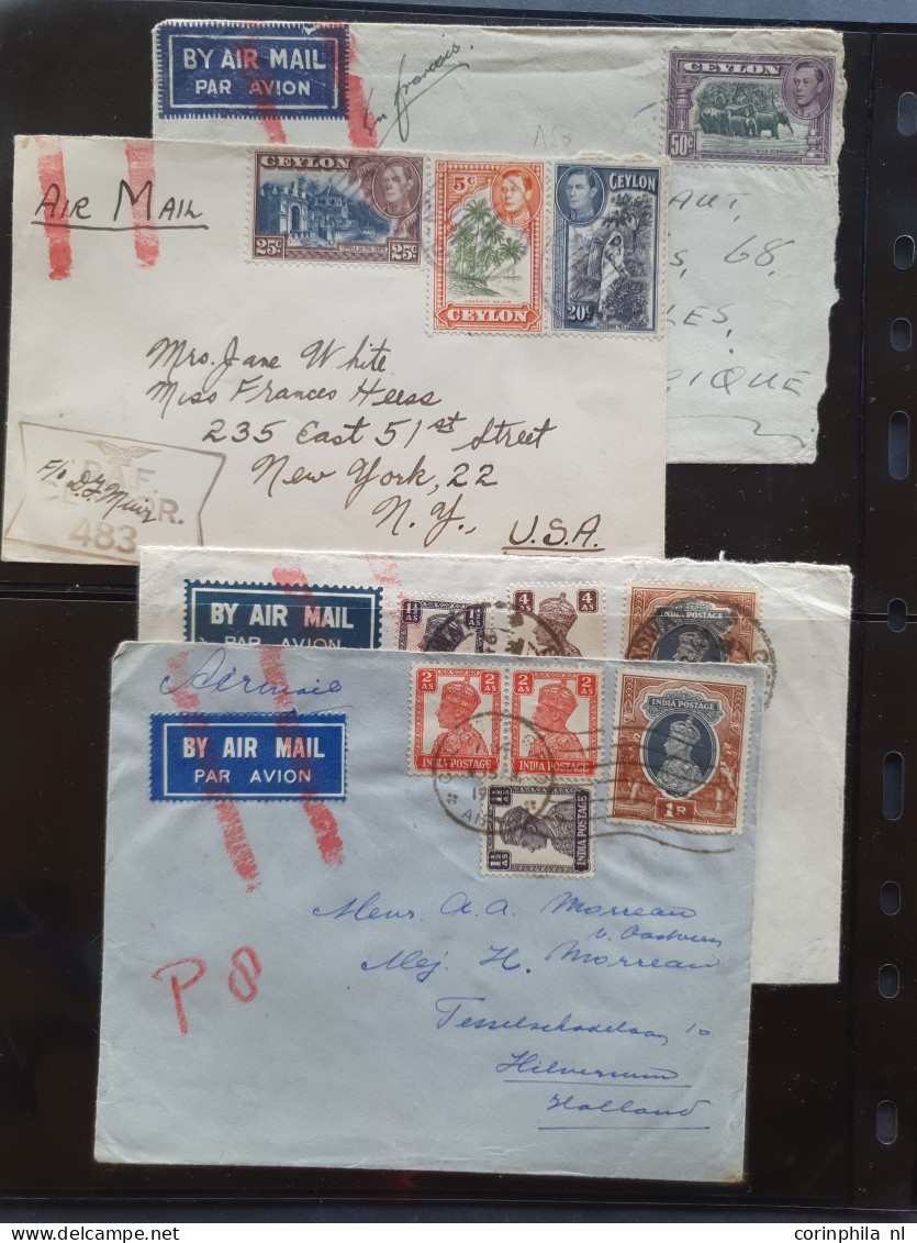 Cover , Airmail 1930-1950c collection of so-called 'bar and cross cancellations' (over 160 covers) including better comb