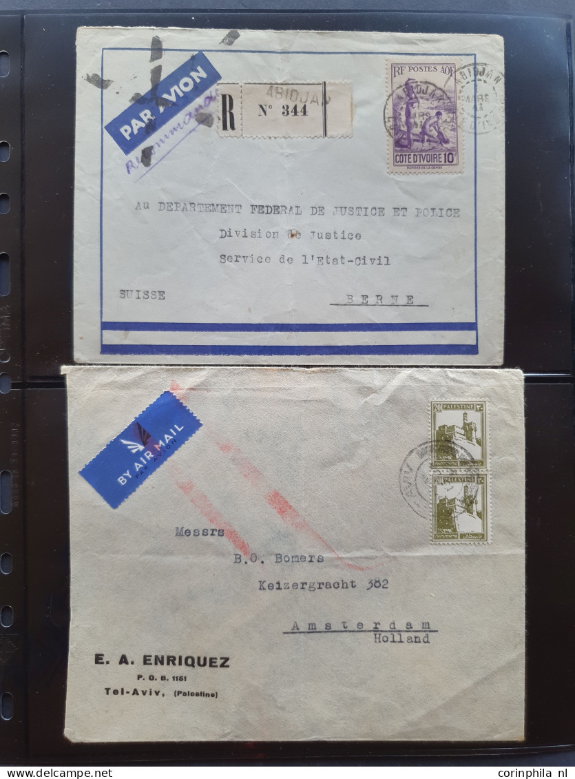 Cover , Airmail 1930-1950c collection of so-called 'bar and cross cancellations' (over 160 covers) including better comb