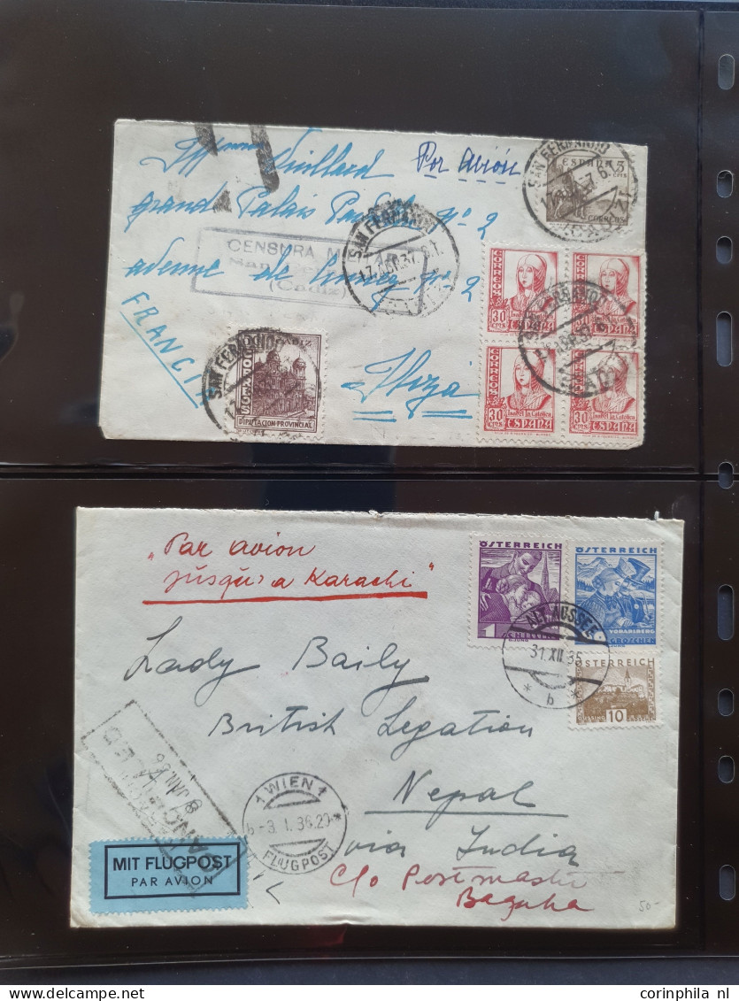 Cover , Airmail 1930-1950c collection of so-called 'bar and cross cancellations' (over 160 covers) including better comb