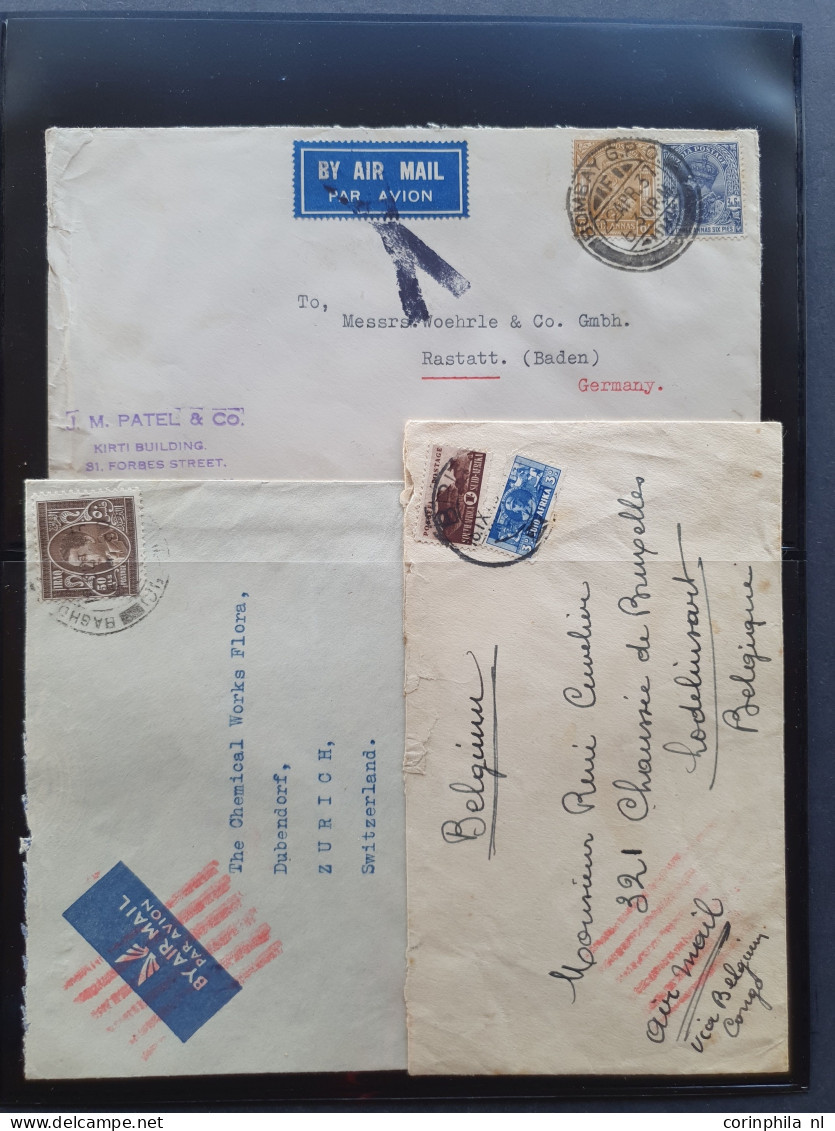 Cover , Airmail 1930-1950c collection of so-called 'bar and cross cancellations' (over 160 covers) including better comb