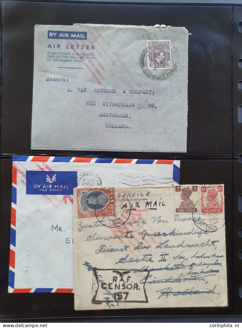 Cover , Airmail 1930-1950c collection of so-called 'bar and cross cancellations' (over 160 covers) including better comb