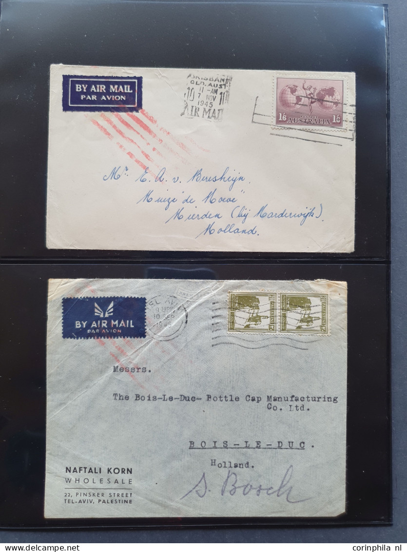 Cover , Airmail 1930-1950c collection of so-called 'bar and cross cancellations' (over 160 covers) including better comb