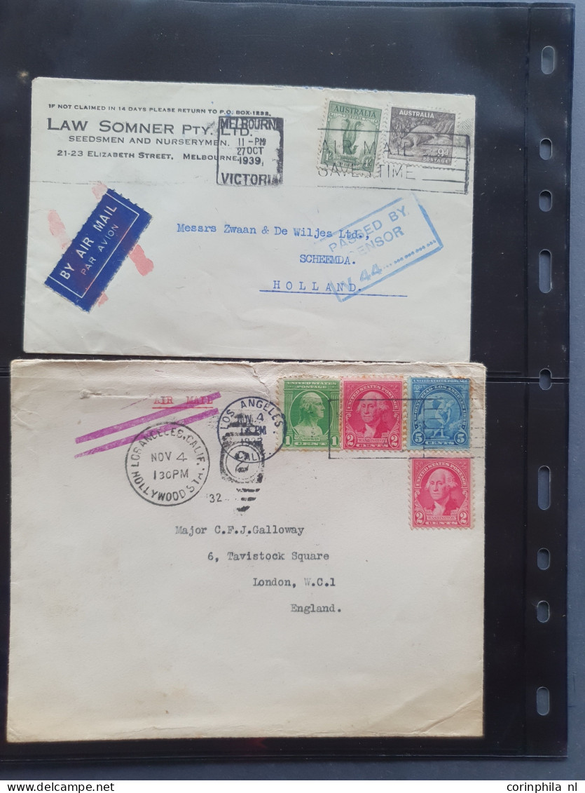 Cover , Airmail 1930-1950c collection of so-called 'bar and cross cancellations' (over 160 covers) including better comb